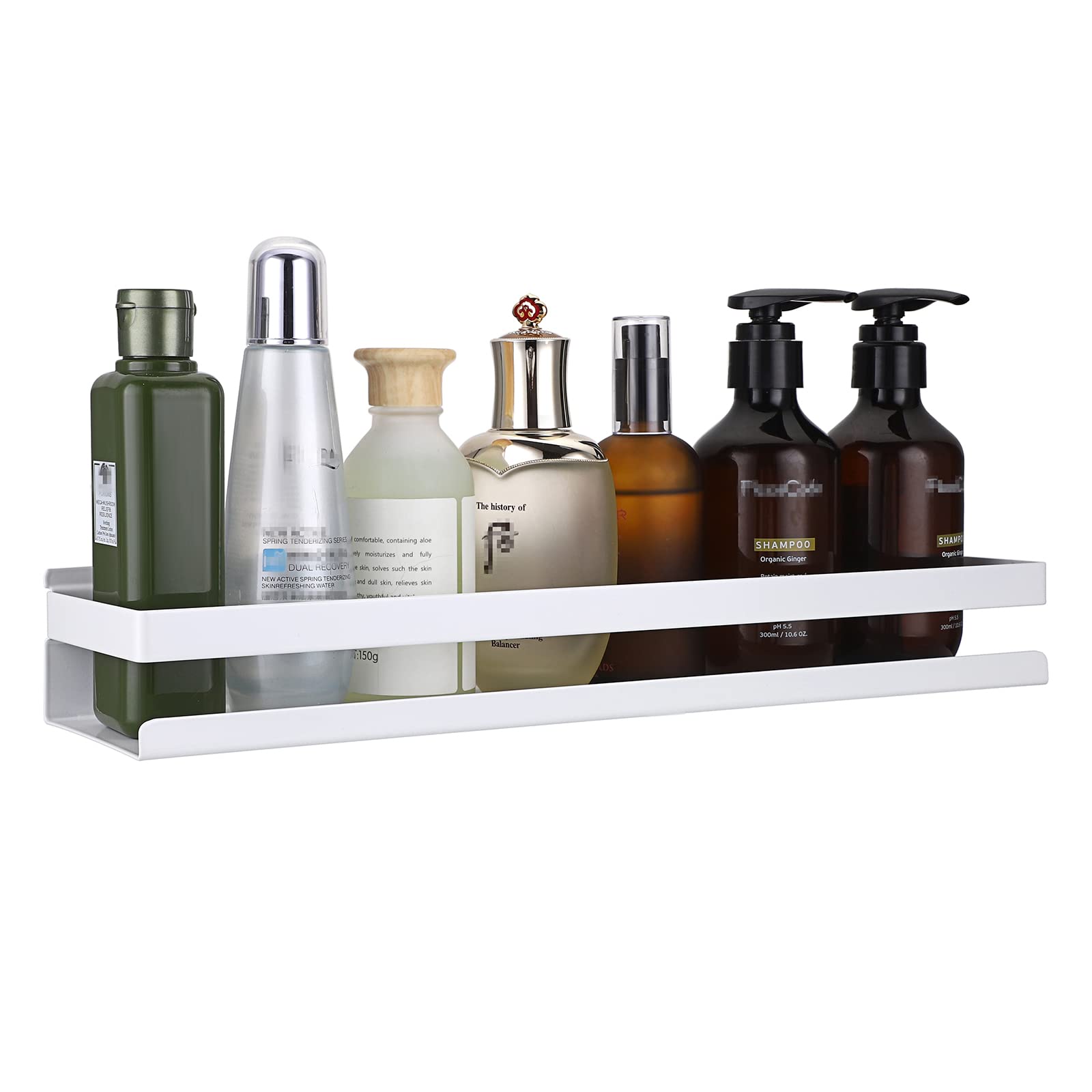 IGNPION Bathroom Organizer Shelf, Stainless Steel Corner Storage Shelf, Storage Shelf for Bathroom Accessories, Hotel(White, 40cm)