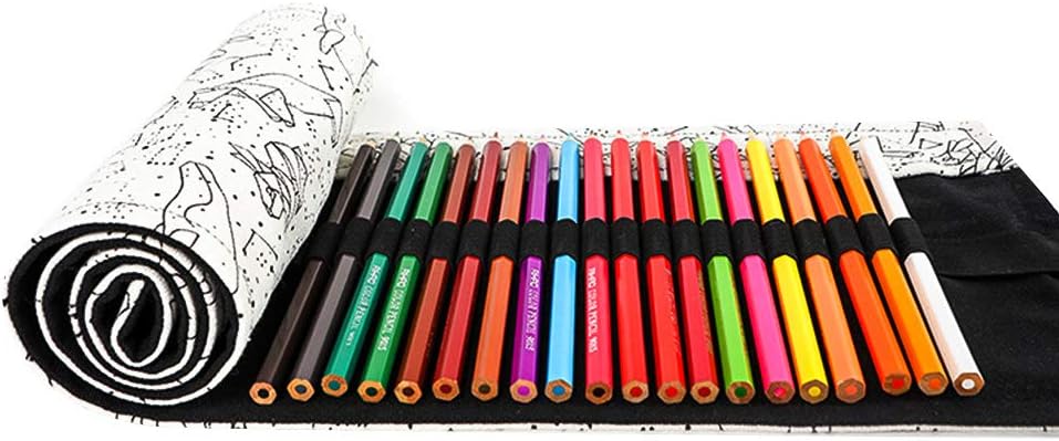 You&Lemon Stifterolle 72 Stifte Leinwand Pencil Wrap Roll up Stifterolle Buntstifte Bleistift Wrap