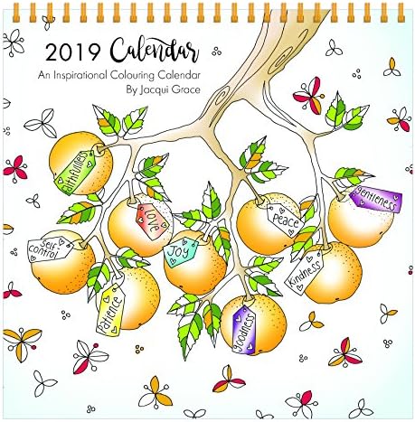 2019 Christian Inspirational Colouring Calendar with Bible Verses Throughout