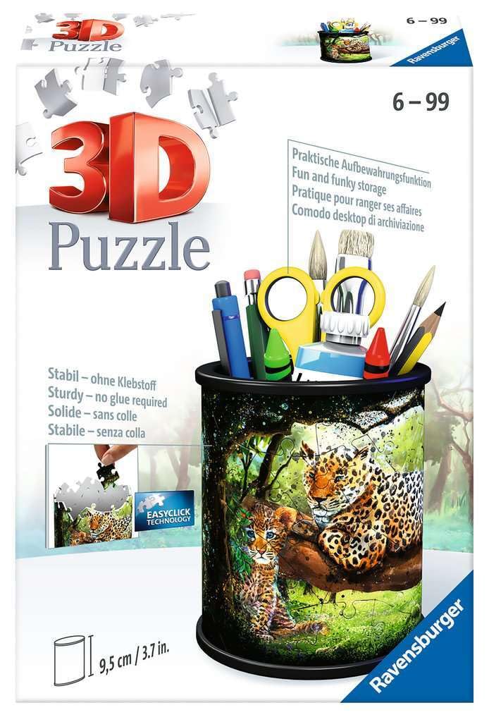 Ravensburger 3D Puzzle 11263 Utensilo Big Cats 54 Pieces Pen Holder for Animal Fans from 6 Years Desk Organiser for Children