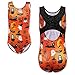 TFJH E Ballet Leotard Girls Gymnastics Apparel Practice Clothes Size 7-8 Orange Halloween 8A