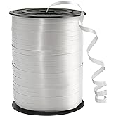 White Curling Ribbon, 500 Yard White Ribbon, Curling Ribbon, 1/5" Ribbon Curling for Present Wrapping, Balloon Ribbon, Birthday, Party, Festival, Florist Flowers Decoratio, Art Craft