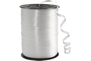 WUYUEJXI White Curling Ribbon, 500 Yard White Ribbon, Curling Ribbon, 1/5" Ribbon Curling for Present Wrapping, Balloon Ribbon, Birthday, Party, Festival, Florist Flowers Decoratio, Art Craft