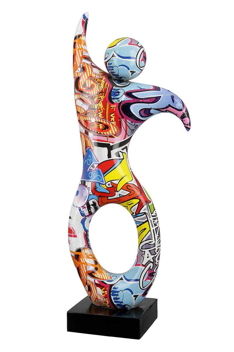 Casablanca Decorative Figure Sculpture Dancer XL - Modern Art Decoration Made of Resin - Street Art Design - Multicoloured Height 36.5 cm