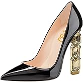 FSJ Women Jeweled High Heel Pointed Toe Pump Slip On Sparkling Crystal Bead Heel Sexy Ladies Bridal Evening Shoes Size 4-15 US