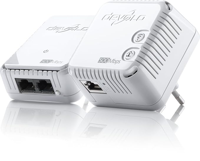 Devolo dLAN 500 WiFi Starter Kit Powerline (1x dLAN 500 WiFi Powerline adapter, 1x dLAN 500 duo Powerline adapter, 1x Etherne