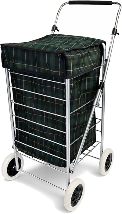 Oypla 4 Wheel Folding Shopping Trolley Bag Cart 95x54x54cm