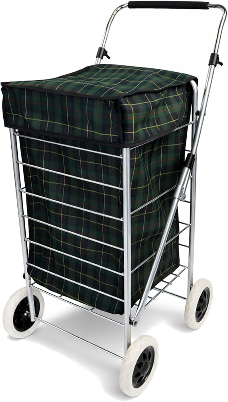 Oypla 4 Wheel Folding Shopping Trolley Bag Cart 95x54x54cm