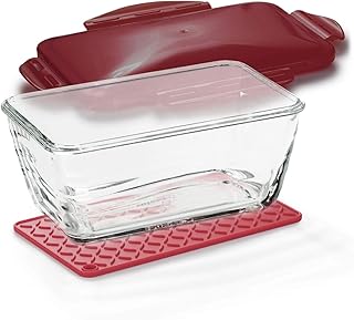 Genius Nicer Dicer Chef S Glasschüssel (3 Teile) die backofengeeignete Glasschüssel für ein einzigartiges Kochvergnügen Farbe Rot