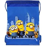 Despicable Me Minions Authentic Licensed Drawstring Bag Backpack (Blue)