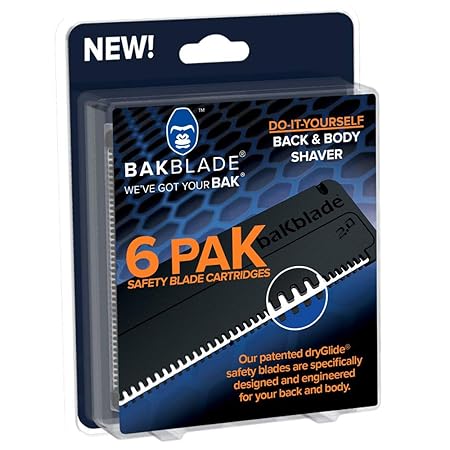 BAKBLADE 2.0 Ersatzklingen 6er-Set Passend zum Rücken- und Körperrasierer BAKBLADE 2.0
