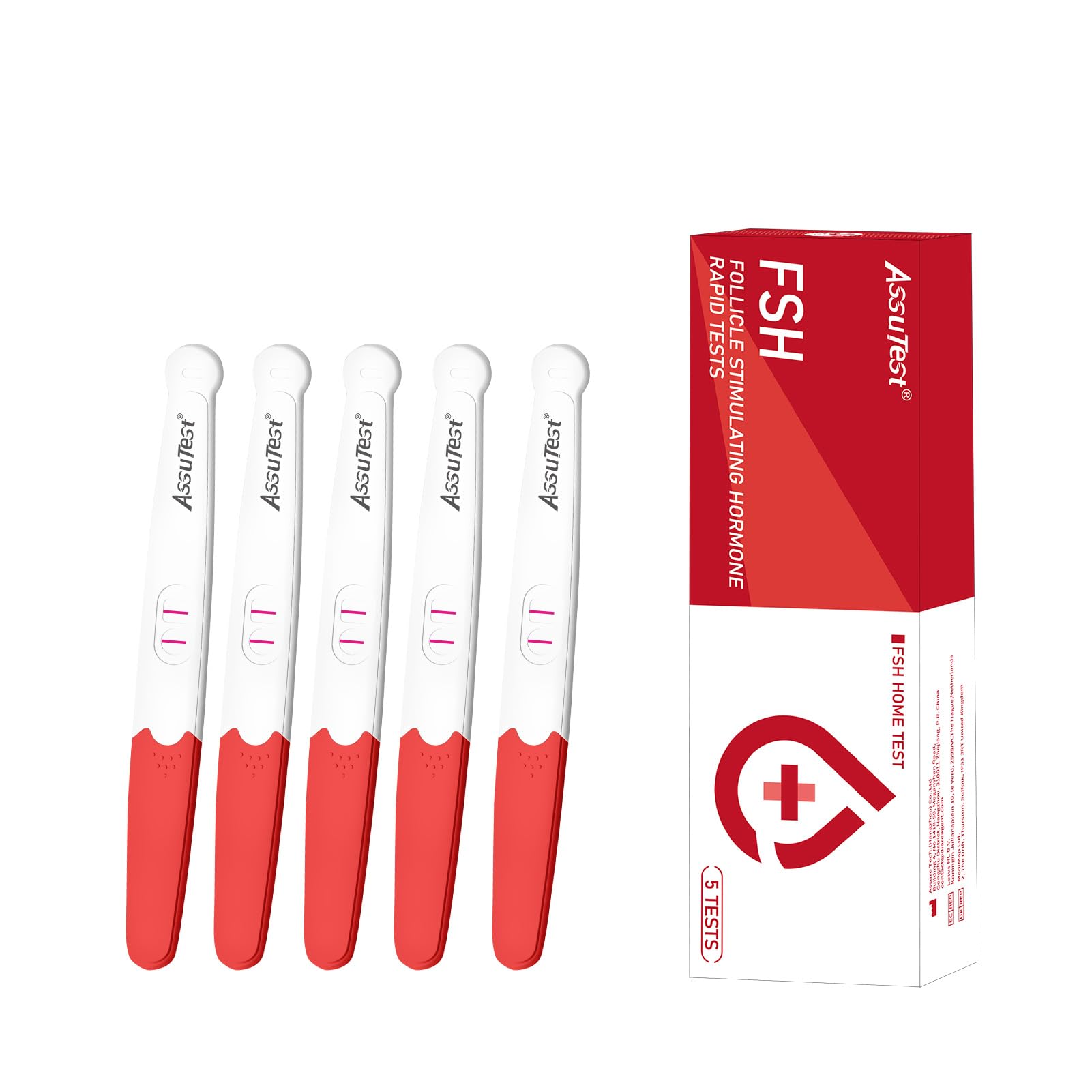 AssuTest Menopause Test Kit - 99.6% Accurate FSH Level Detection at Home Easily Self Testing Fast Result in 5 mins - 5 Pack