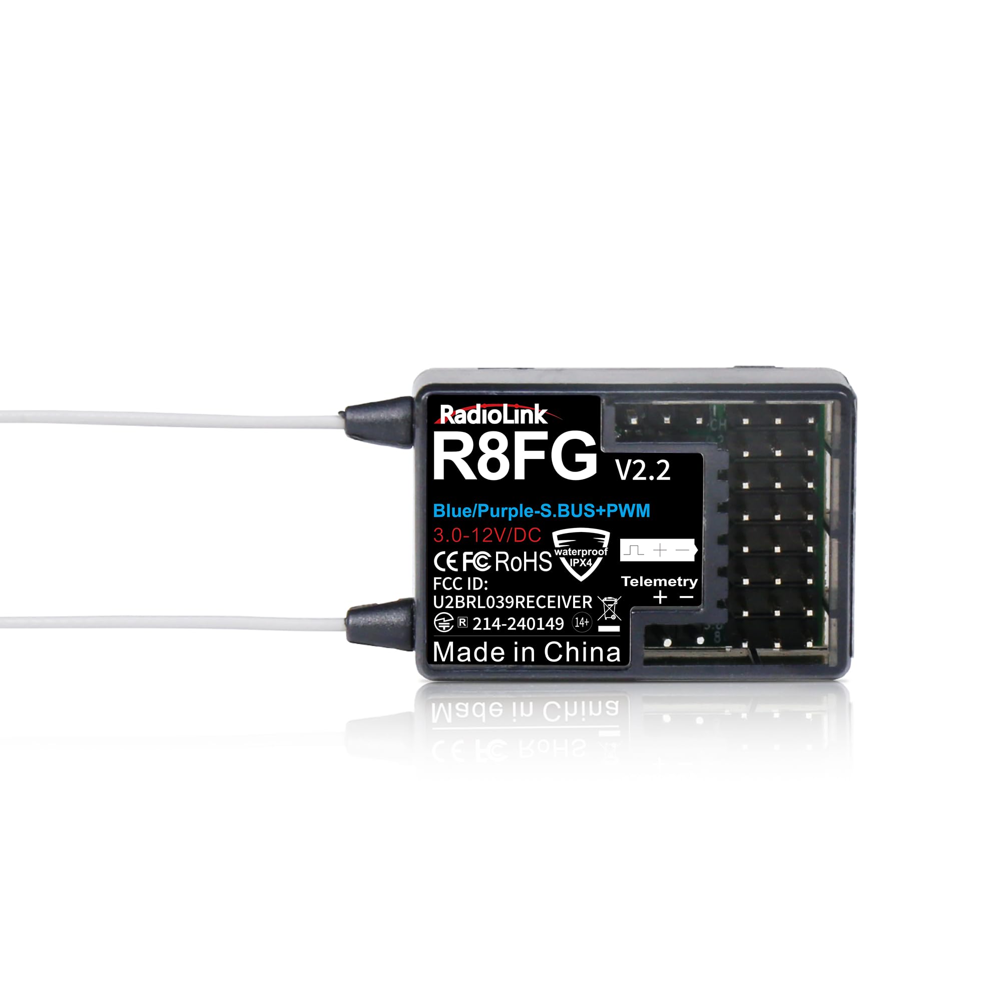 Photo 1 of Radiolink 2.4Ghz R8FG 3ms Latency 8 Channels Gyro Receiver with Voltage Telemetry, Waterproof RX for RC Crawler Car Boat Radio Controller RC8X/RC6GS V3/RC4GS V3/RC6GS V2/RC4GS V2/T8FB/T8S/T12D/T16D