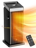 BREEZOME Space Heater, 1500W Fast Heating Heaters for Indoor Use, Portable Ceramic Electric Heaters for Home with Thermostat, 90° Oscillating, Remote