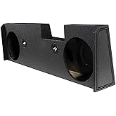 QPower Dual 12in Underseat Downfire Subwoofer Enclosure, QBomb Sub Box Compatible with Chevy Silverado Crew Cab and GMC Sierra Crew Cab 2014-2018