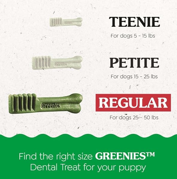GREENIES PUPPY REGULAR SIZE DENTAL DOG TREATS, 12 OZ. PACK (12 TREATS)
