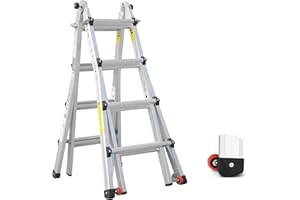 Aluminum Extension Ladder with 300 lb Duty Rating (Load Capacity Type IA), Model 17-Foot Durable and Multi-Purpose Ladder