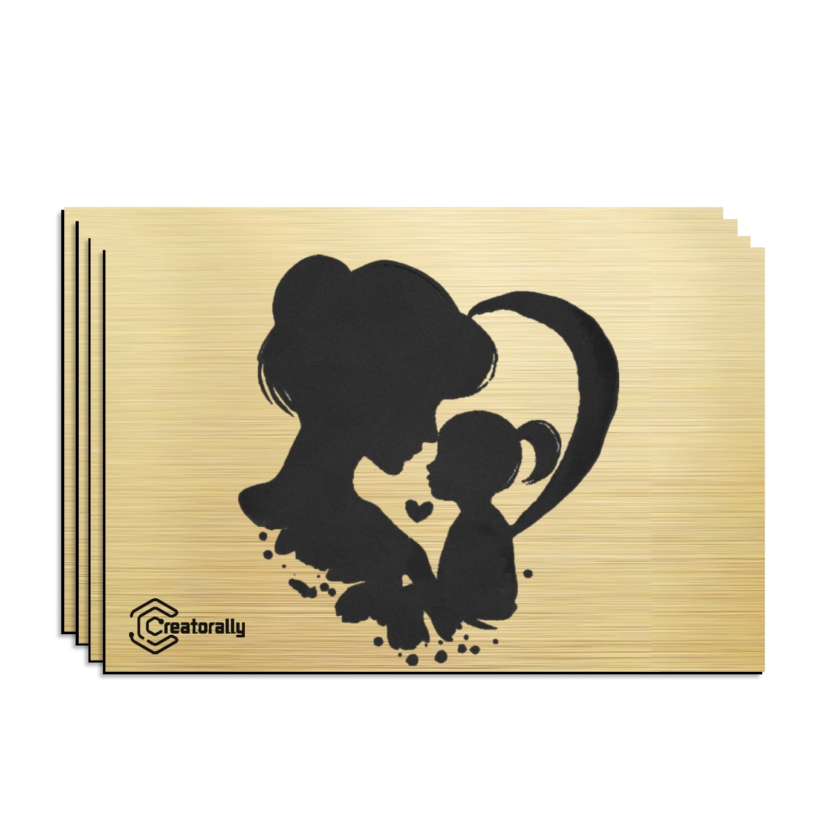 Creatorally Laser Engraving Blanks, Engravable Materials for Laser 30x20 cm 1.3mm, ABS Plastic Sheet 4Pcs Double Color for Crafting Custom Sign (Black on Brushed Gold)