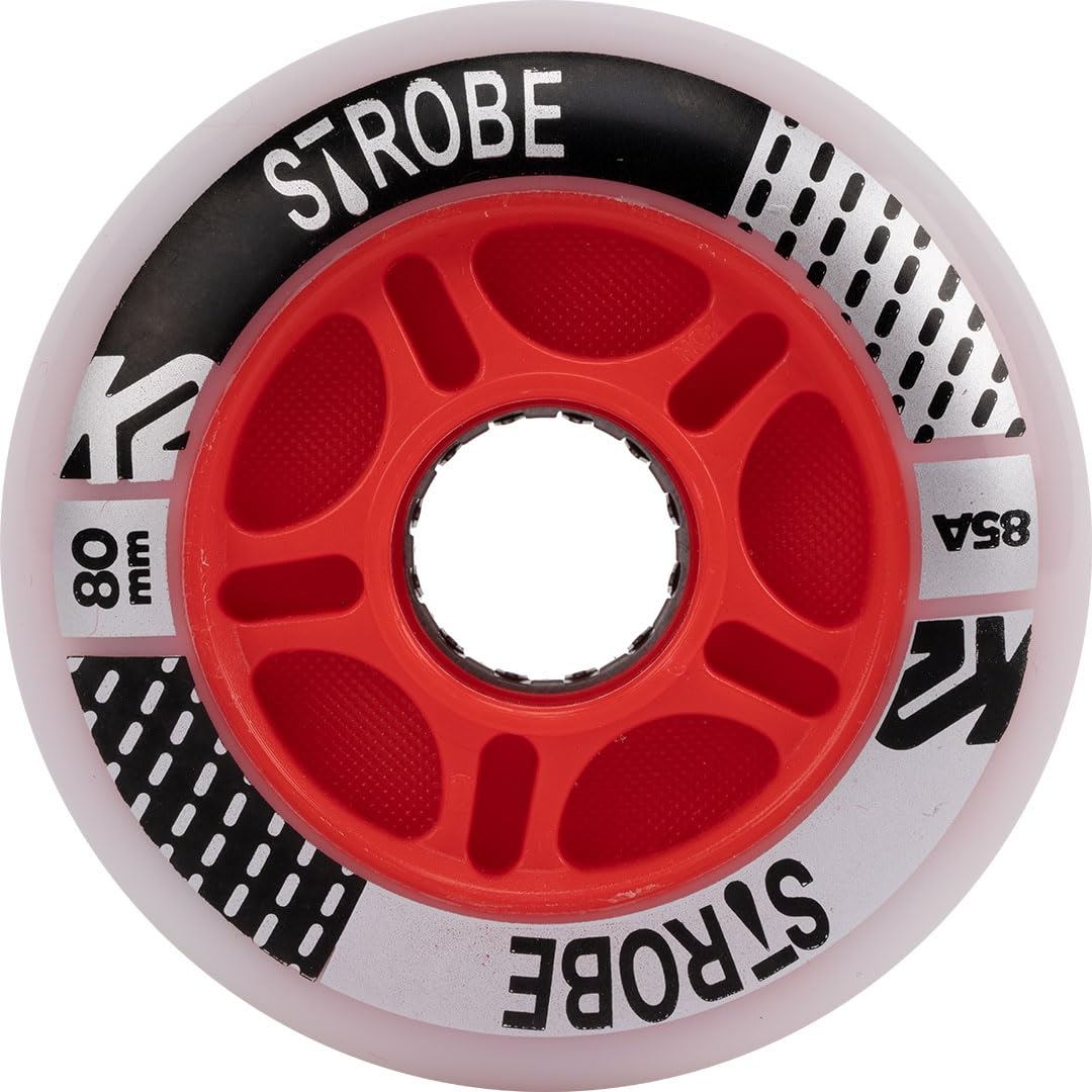 K2 Skate Strobe 80 mm - 2 Pack Light Unisex - Adult Inline Skate Wheels - White - 30G3120