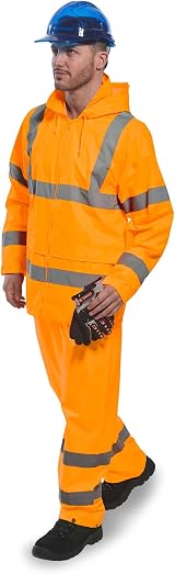 Portwest H441 Hi-Vis Rain Trousers Mens Waterproof Overtrousers Orange XXL view 2