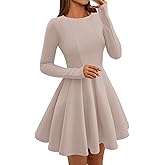 BTFBM Spring Dresses for Women 2026 Long Sleeve High Waist Pleated Flowy Aline Party Wedding Guest Dress Business Casual