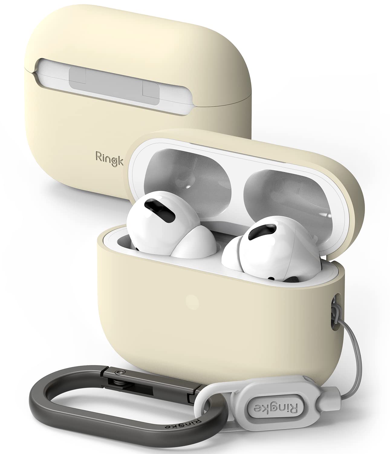 Ringke Silicone Compatible with AirPods Pro 2 Case, Silicone Shockproof Anti-Scratch Prevent Impurities Protective Case for AirPods Pro 2nd Generation - Cream