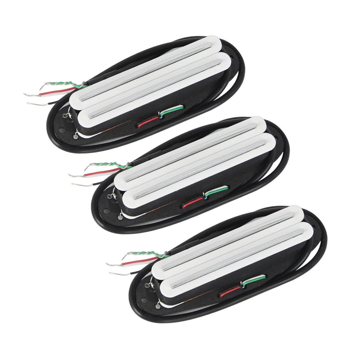 FLEOR Alnico 5 Hot Rail Humbucker Single-Coil-Sized Pickup Neck+Middle+Bridge Pickup Set, White