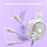 IMYB A36 Gaming Headset RGB White Purple 3.5mm PC Xbox PS Switch 50mm Driver view 3
