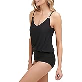 Calvin Klein Womens Blouson V-Neck Tankini Top