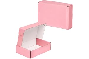 OUGEBOX Pink 15x10x4 CM | 6x4x1.6 Inch Shipping Boxes for Small Business, Pack of 30 - Cardboard Corrugated Mailer Boxes for 