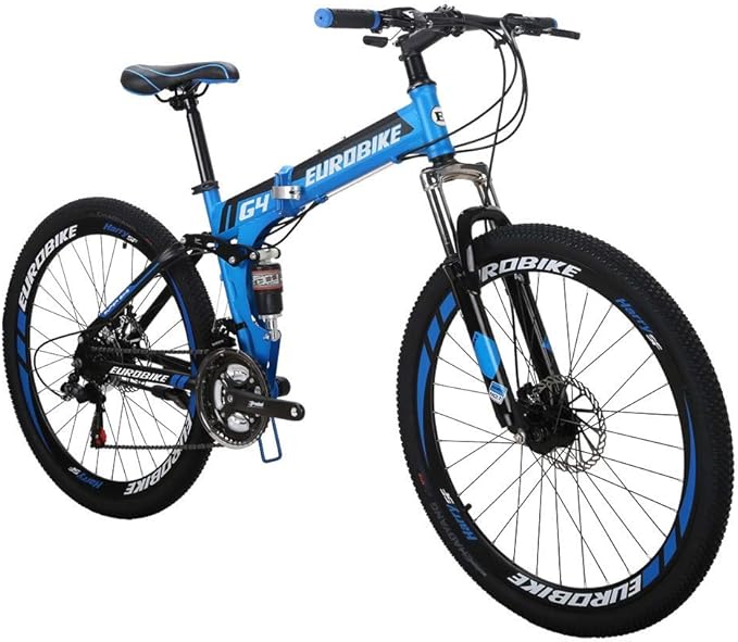Eurobike EURG4 Mountain Bike 21 Speed 26 Inches Dual Suspension Folding