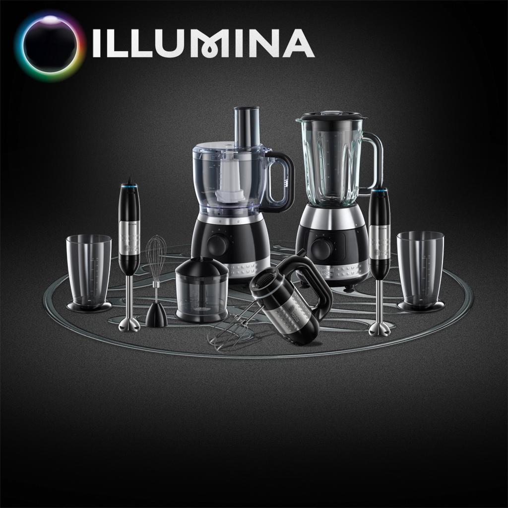 Russell Hobbs Mixeur Plongeant Illumina lames Titanium, 700 W, pied