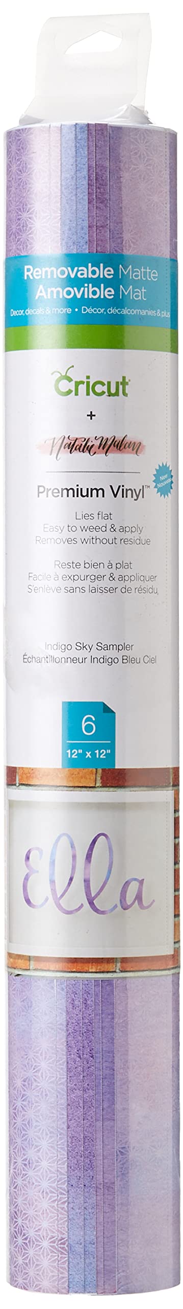 Cricut 2004629 Premium Vinyl Patterned Sampler, Natalie Malan Indigo-Removable, One Size