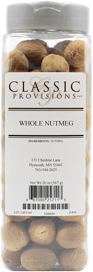 Classic Provisions Spices, Whole Nutmeg, 20 Ounce