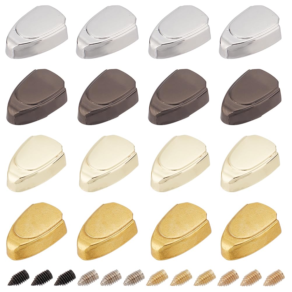 GORGECRAFT 32Pcs 4 Colors Metal Zipper Ends Thumb Stopper Tail Clip Plug Head Bottom Repair Pull Top Stoppers for DIY Decoration Leather Craft Hardware Tools Clothes Replacement Supplies