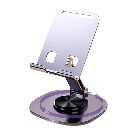 ONCHEER 360°Rotating Phone Holder for Desk, Portable Foldable Cell Phone  Stand for Office Kitchen, Adjustable Tablet Stand for All Mobile Phones, 