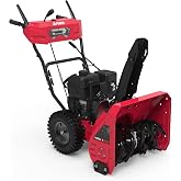 A-iPower 24 Inch Two-Stage Gas Snow Blower, Self-Propelled Snow Clearing Power, 212cc Engine with Electric Start, 190&deg;Chute Rotation, LED Light