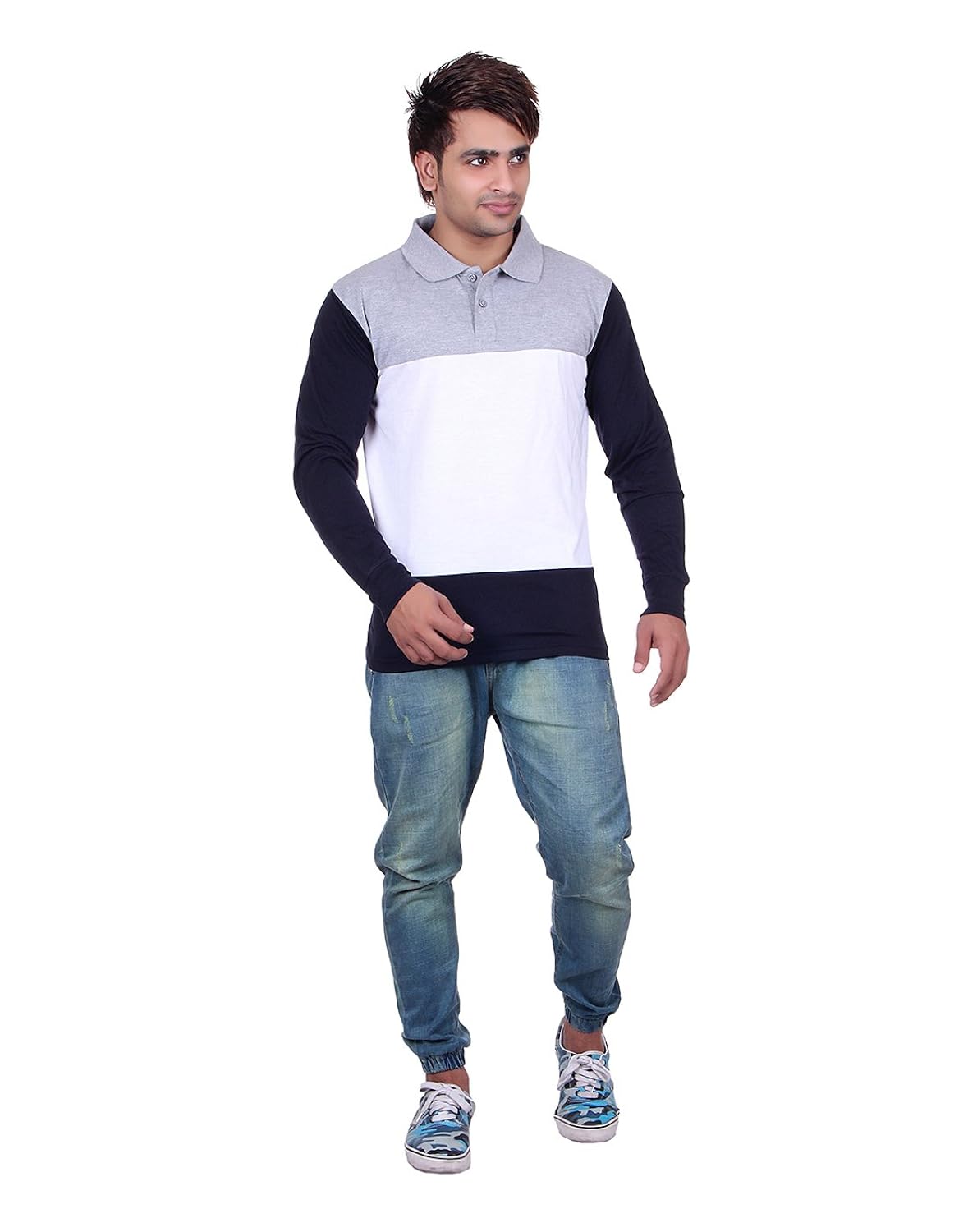 vivid bharti men's cotton polo t-shirt