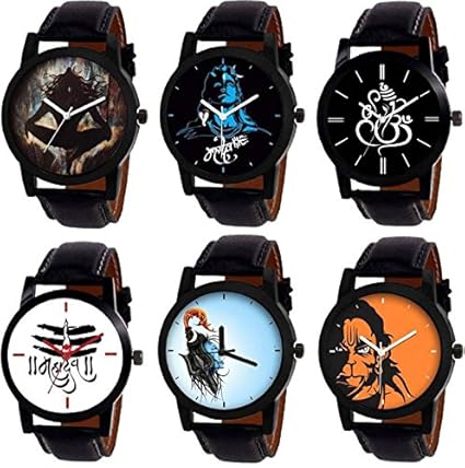 Boys Watches Multi Color Dial Watch for Men Stylish Pack of 6 (RG-FLX-29)