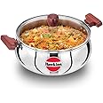 Hawkins 5 Litre Cook n Serve Handi, Triply Stainless Steel Handi with Glass Lid, Induction Sauce Pan, Biryani Handi, Saucepan, Silver (SSH50G)