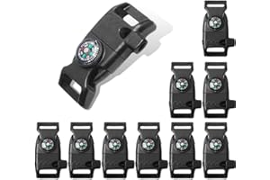 5/8 Inch Compass Whistle Buckle Plastic Paracord Bracelet Outdoor Camping Emergency Survival Travel Kits
