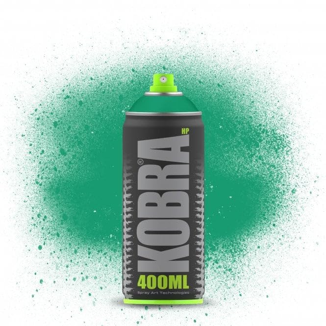 Kobra HP High Pressure Spray Paint 400ml Can – Professional Grade 100% Acrylic Formula with Matte Finish for Graffiti, Street Art, Crafts & Multi-Surface Use (1110 Lake)
