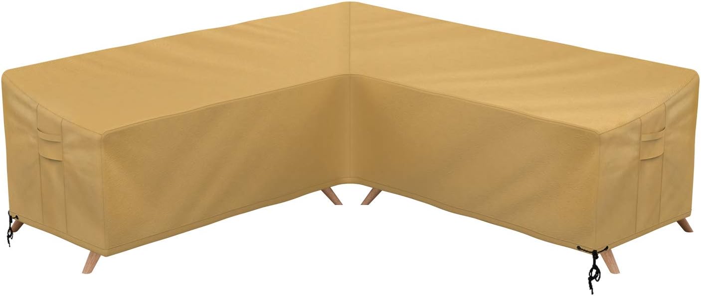 Sunkorto Patio V-Shaped Sectional Sofa Cover, Furniture Cover Garden Couch Cover Waterproof & Wear-Resistant for Outdoor : Garden & Outdoor