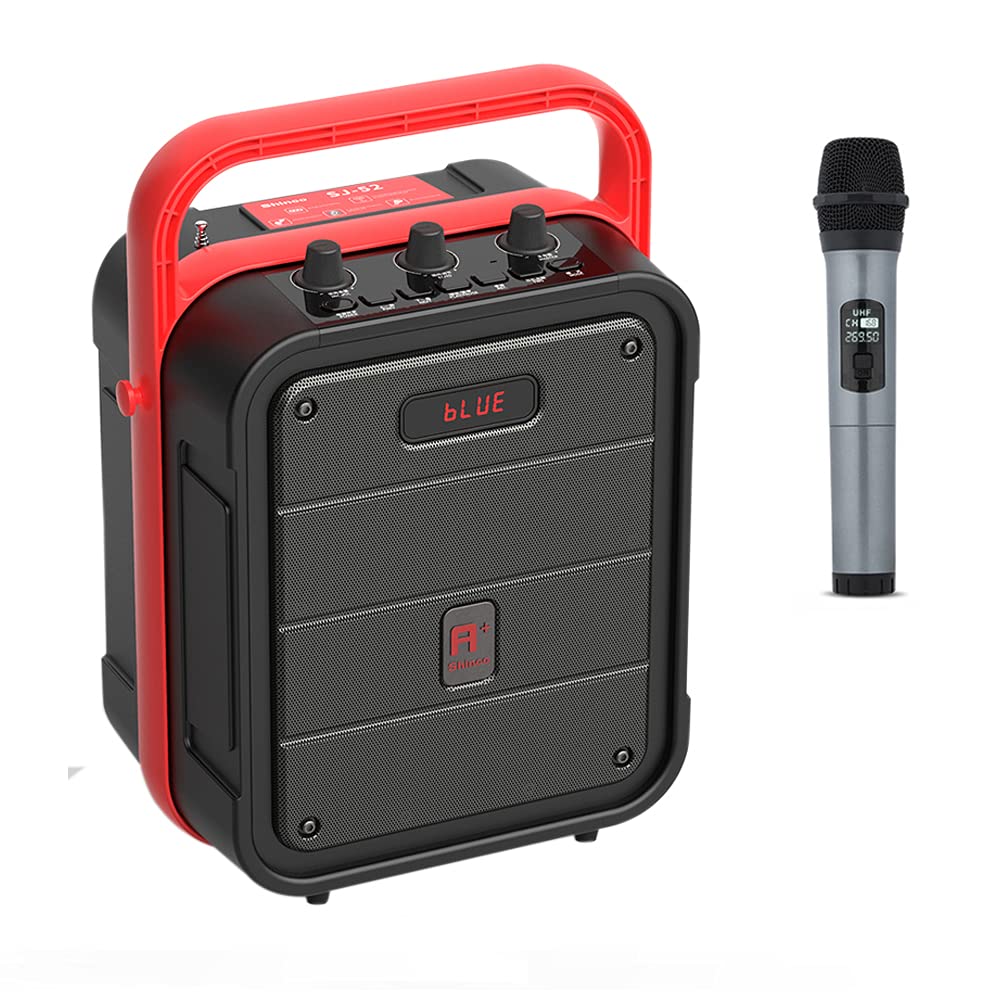 Shinco Bluetooth PA System with Wireless Microphone, FM Radio and Remote Control, Great for Home, Party, Travel, Church