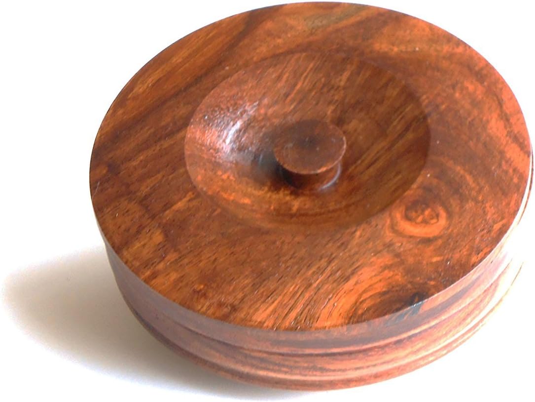 Quality Wood Shaving Soap Bowl. Walnut Finish, 1.5 pulgadas (con tapa) / 1.25 pulgadas (sin tapa) - Image 4