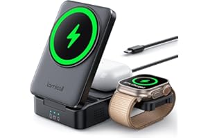 Lamicall 3-in-1 Charging Station for MagSafe - Portable Fast Charging Station Foldable Charging Stand, Travel Wireless Chargi