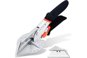 LeafLux Replaceable Blade Miter Shears, Multifunctional Trunking Shears for Angular Cutting of Moulding, Trim,Weather Stripping, Adjustable at 45 to 135 Degrees, Including 10 Replacement blades|3102S