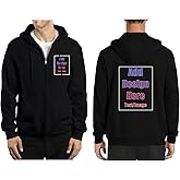 WIOSJLO Custom Hoodies Design Your Own, Personalized Sweatshirts Customized Full Zip Up Hoodie For Men Women…