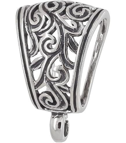 Vintage Sterling Silver Slider Pendant Clasp Bail Connector – 13x20mm – 925