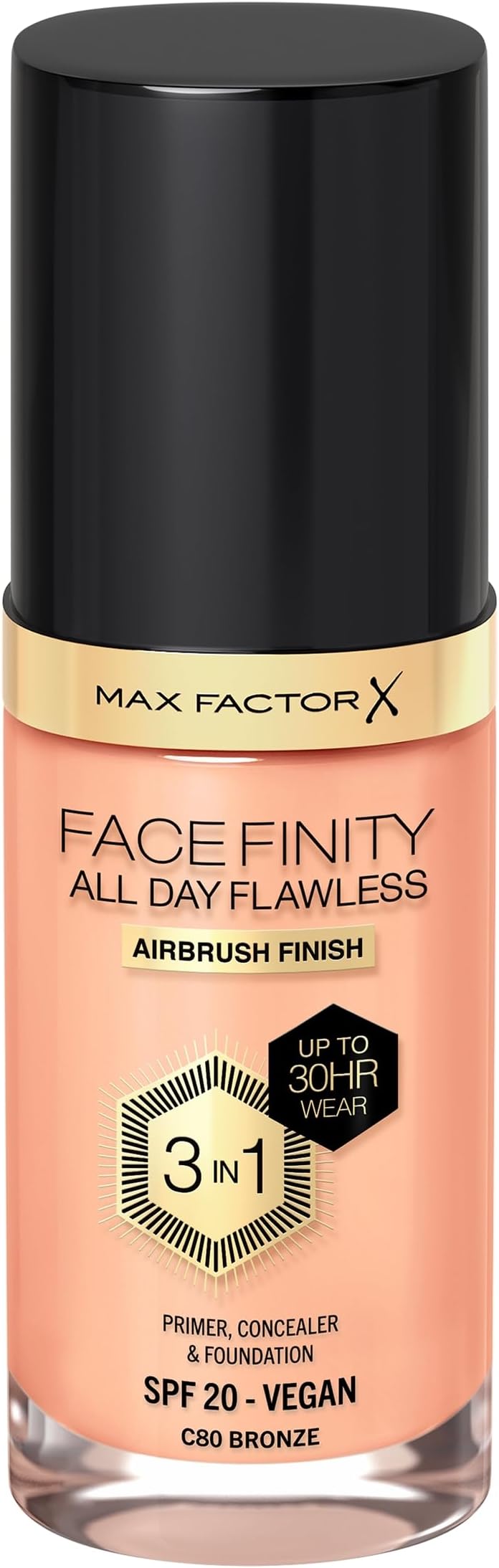 Max Factor Facefinity 3-in-1 Foundation SPF 20 Bronze 80 Packaging May Vary
